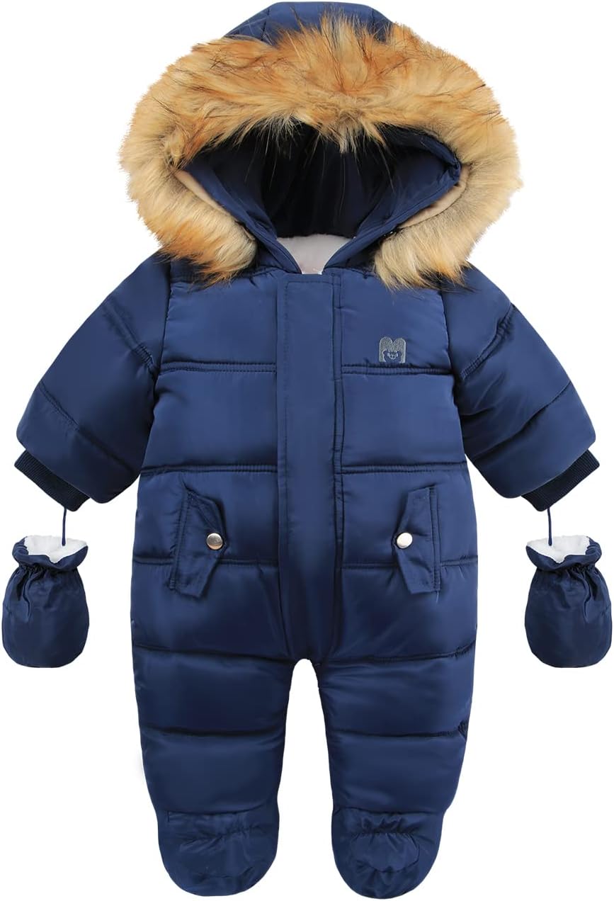 Baby Jumpsuit met Capuchon Warm voor Winter