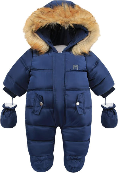 Baby Jumpsuit met Capuchon Warm voor Winter