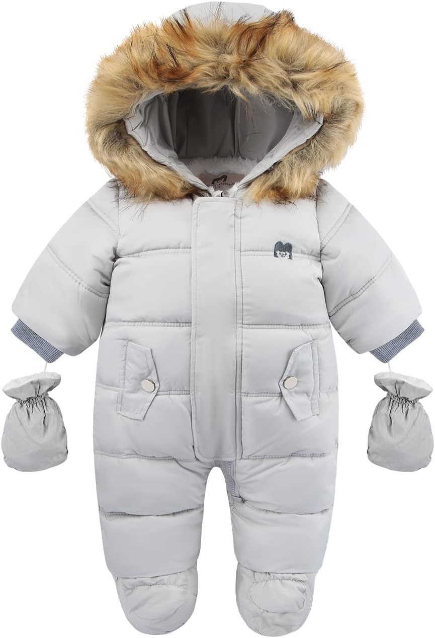 Baby Jumpsuit met Capuchon Warm voor Winter