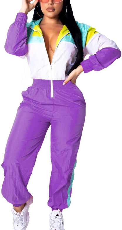 Dames Jumpsuit Windbreaker Retro Stijl