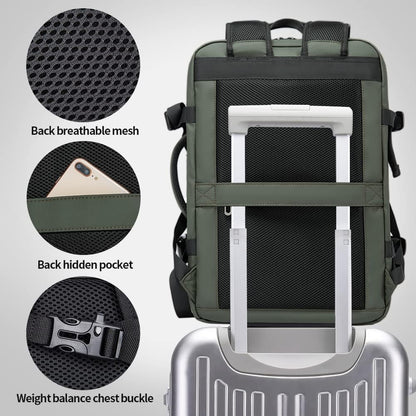 Reisrugzak Waterdicht 26-45L met Laptopvak en Handvat