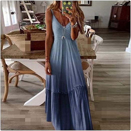 Vrouwelijke Lange Zomerjurk Elegante Casual Stijl