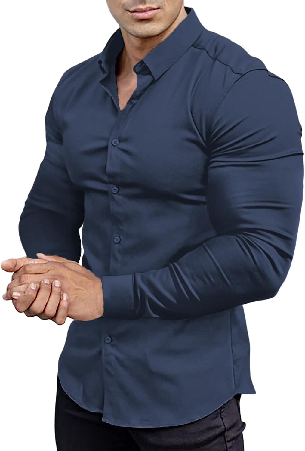 Heren Overhemd Slim Fit Kreukvrij Wit