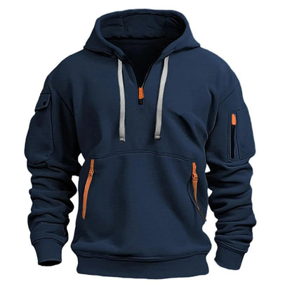 Adriano | Felpa con cappuccio e mezza zip