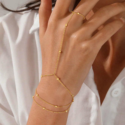 Dames Armband met Ring en Fijne Schakels Elegant Zilver