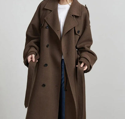 Dames Lange Overjas Trendy Warme Winterjas Boleo