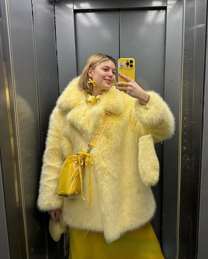 Dames Faux Fur Jas Luxe Stijlvol Elegante Uiterlijk