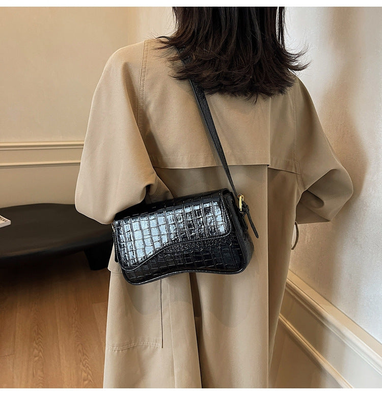 Dames Handtas Krokodil Leer Golvend Design