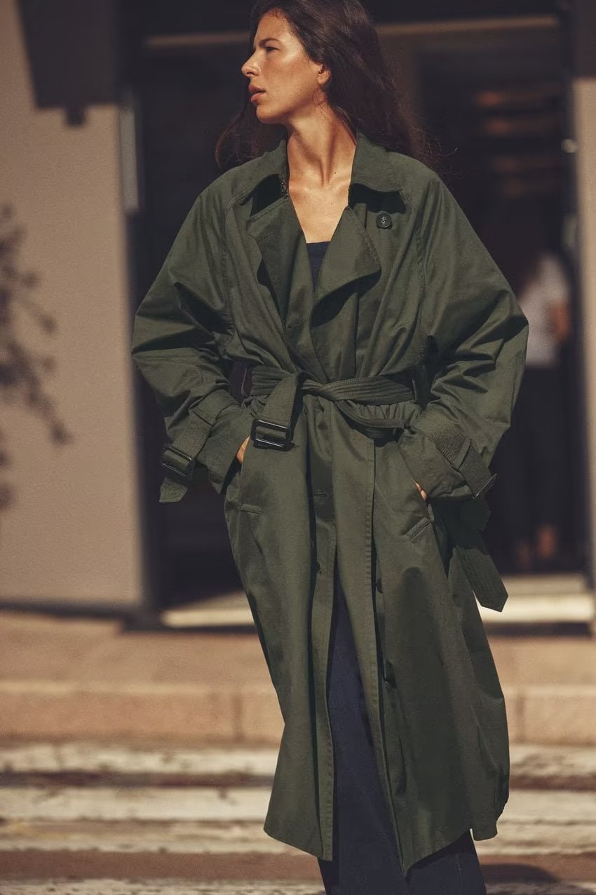 Dames Trenchcoat Lange Trendy Voorjaarsjas met Ceintuur