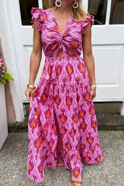 Retro Maxi Jurk Elegante Details Zomerjurk Dames - Mode Vibes
