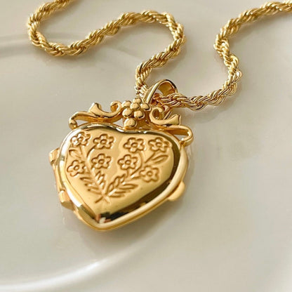 Hartvormige Ketting met Bloemen voor Dames