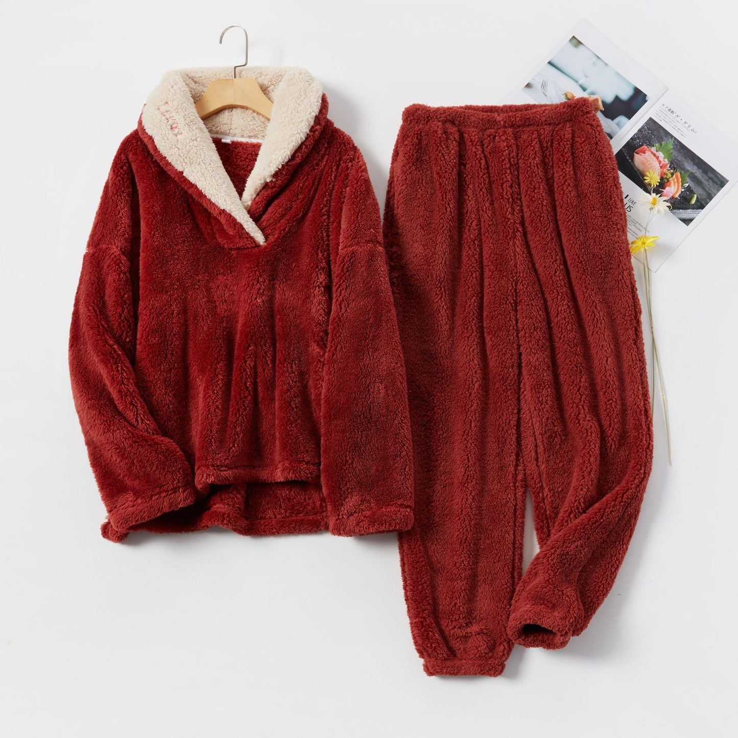 Dames Pyjama Set Fleece Warm en Zacht