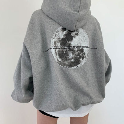 Dames Hoodie Space Print Casual Streetwear