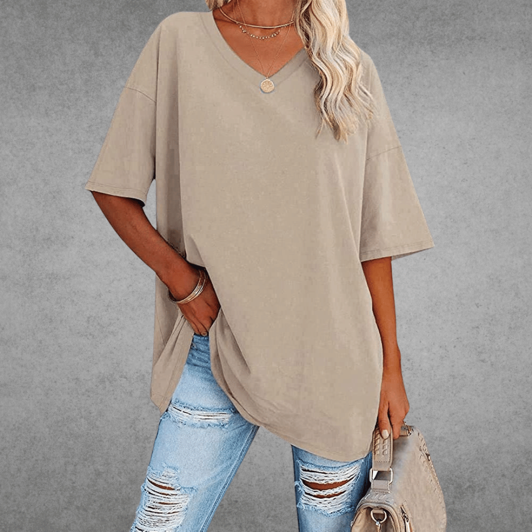 Variant image for T-Shirt Donna - Scollo a V Casual Maglietta-41