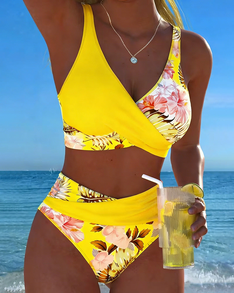 Dames Bikini Set Met Split En Elastische Pasvorm