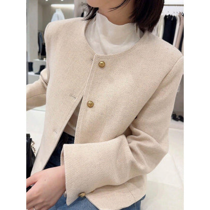 Korte Wol Blazer Dames Elegant en Warm
