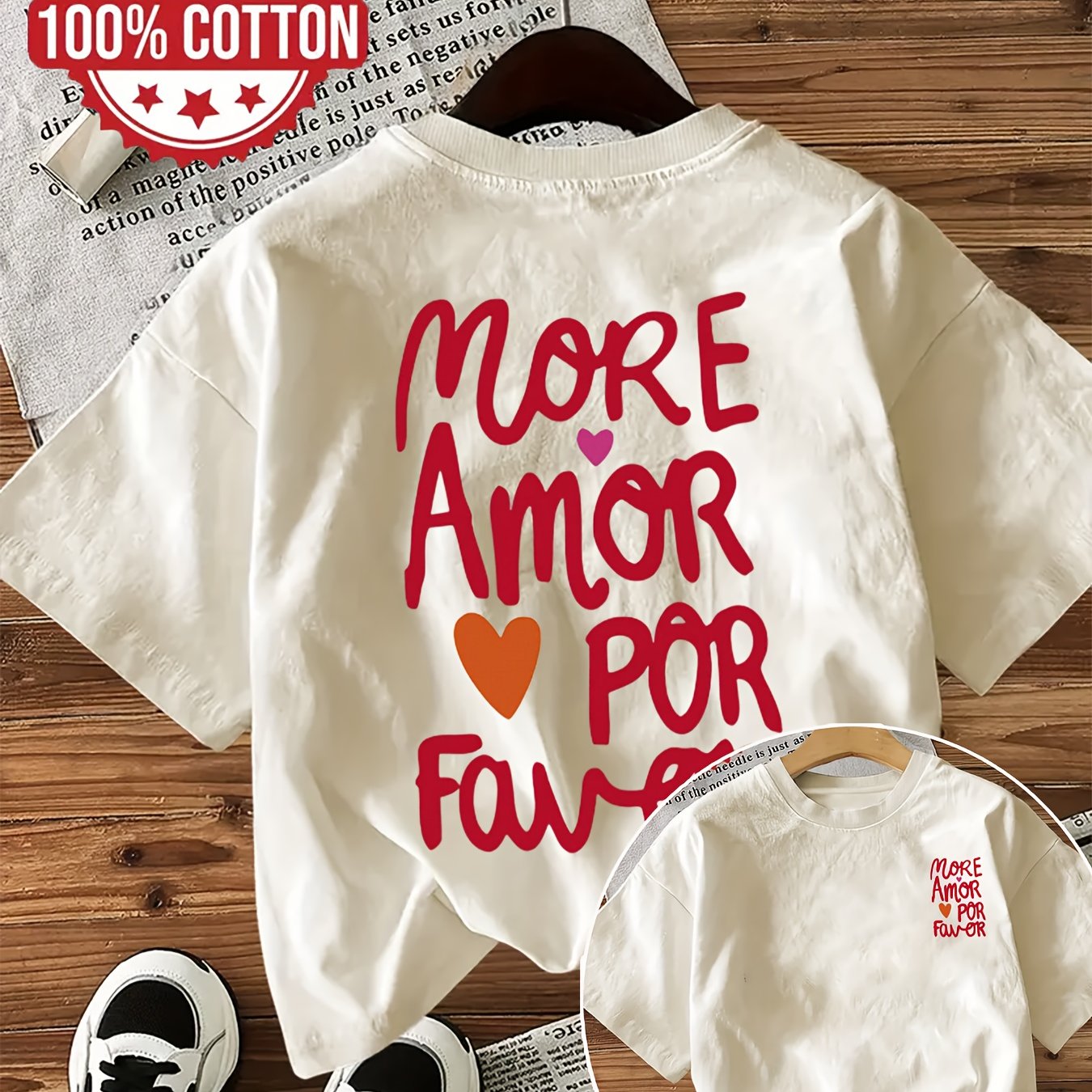 Dames T-shirt Katoen Comfortabele Pasvorm Met Tekstprint