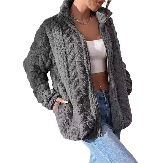 Dames Fleece Vest met Kabel Patroon Warm en Elegant