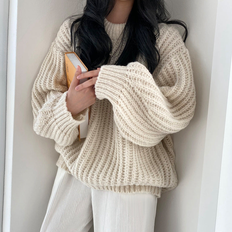 Dames Grof Gebreide Oversized Trui Trendy Modieus