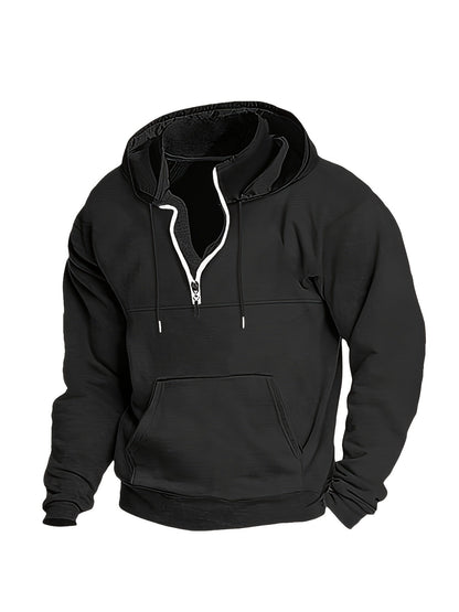 Heren Hoodie met Halve Rits Sportief Design
