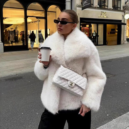 Dames Faux Fur Jas Stijlvol Luxe Bontlook
