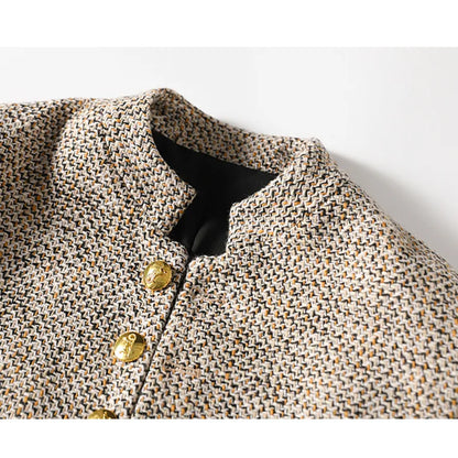 Vest met Lange Mouwen Khaki Knoopsluiting Dames