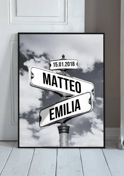Liefdesposter voor Paar Straatnaambord - Mode Vibes