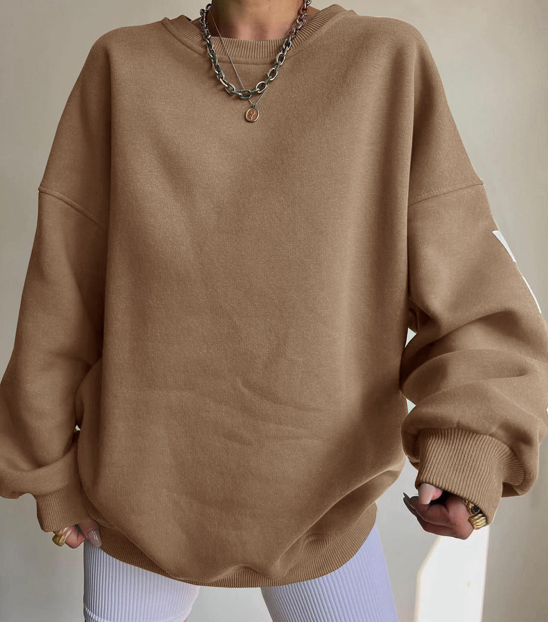 Dames Oversized Trui met Tekstprint voor Dagelijks Gebruik