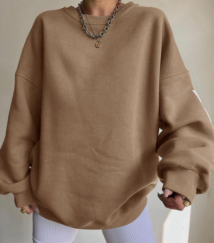 Dames Oversized Trui met Tekstprint voor Dagelijks Gebruik