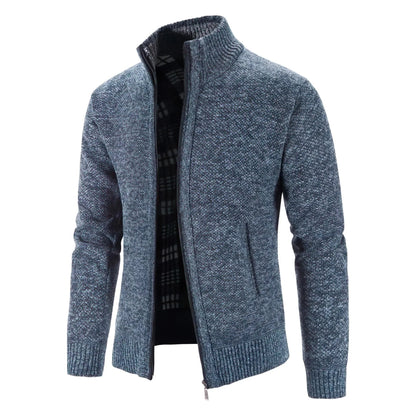 Heren Grofgebreid Vest met Rits