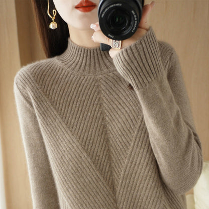 Dames Trui Warm Halve Col Geo Patroon