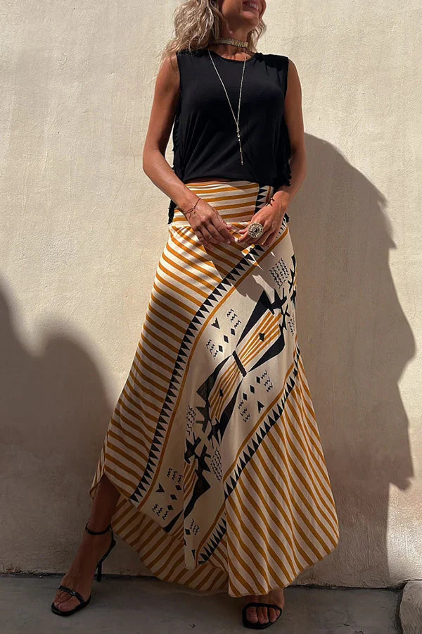 Maxirok met Geometrische Print voor Vrouw - Mode Vibes