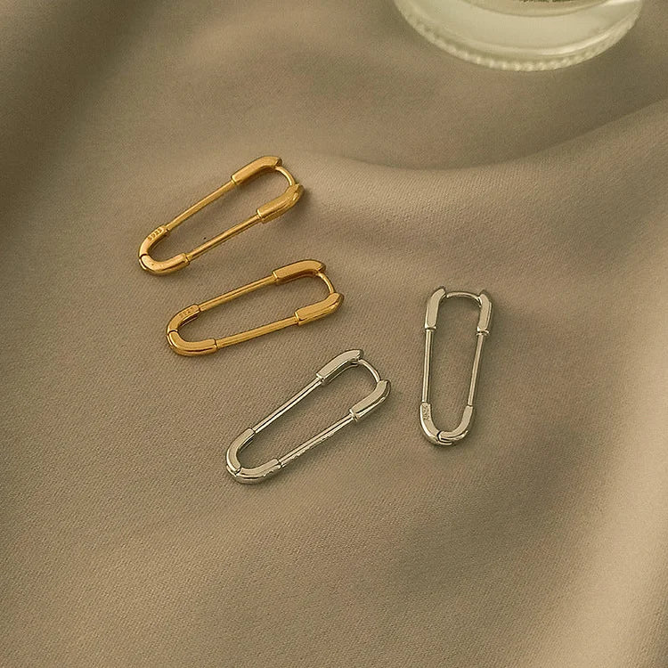 Oorbellen Paperclip Goud/Zilver Viola Vrouwelijk Design