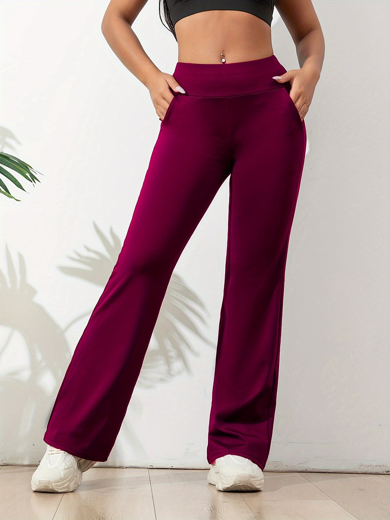 Dames Yoganleggings Flared Hoge Taille Sportbroek Comfortabel