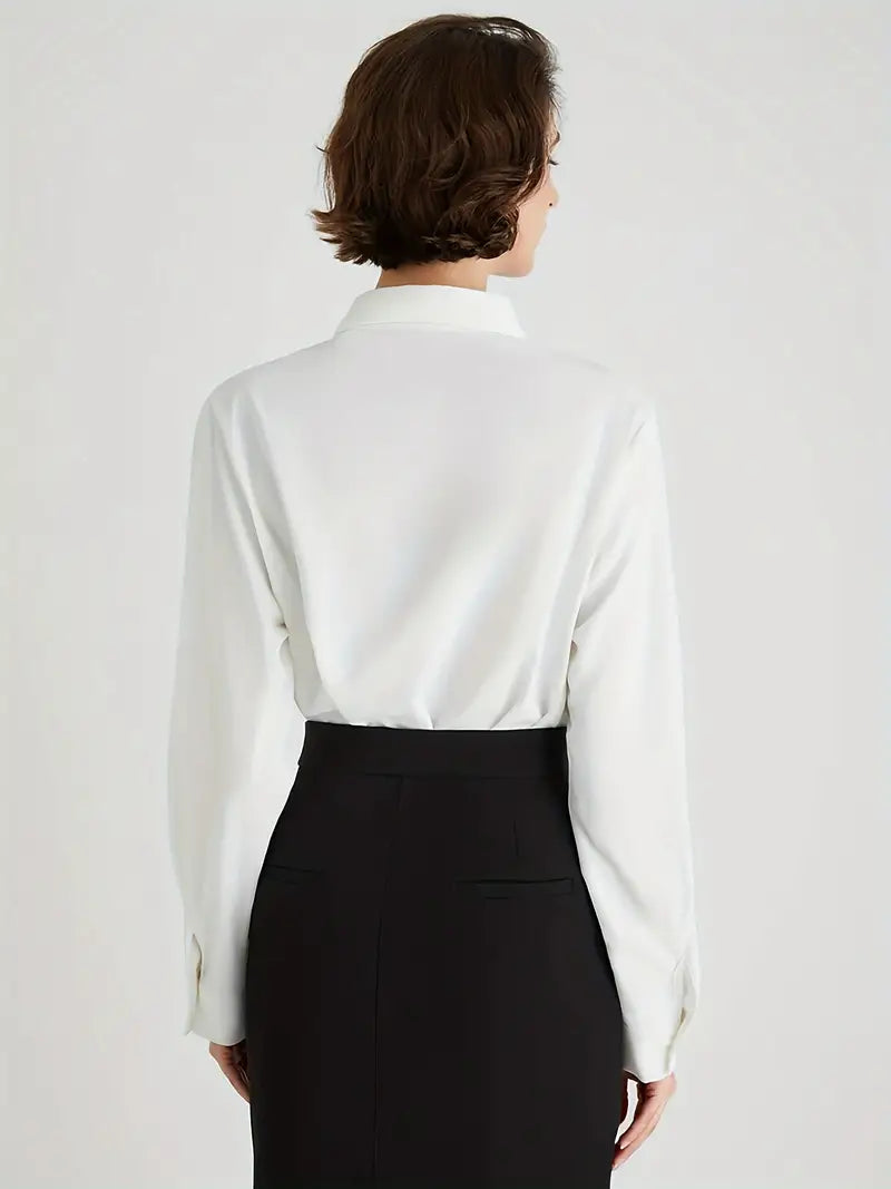 Witte Damesblouse Stijlvol Elegante Vrouwelijke Bijpassende Blouse