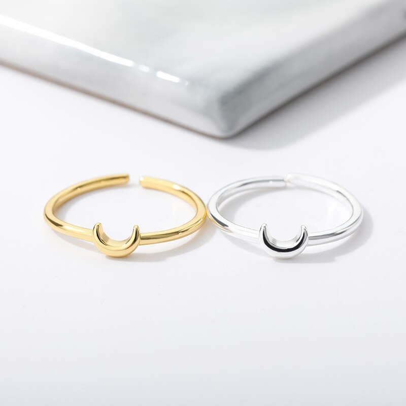Elegante Halvemaan Ring Zilver Kleine Nova