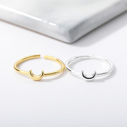 Elegante Halvemaan Ring Zilver Kleine Nova