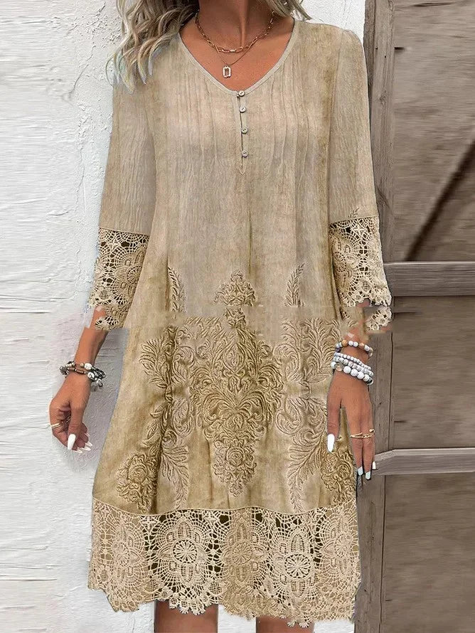 Laura | Abito midi in pizzo