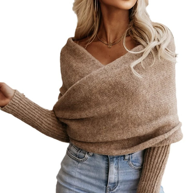 Dames Gebreide Off-shoulder Trui Zacht Stijlvol