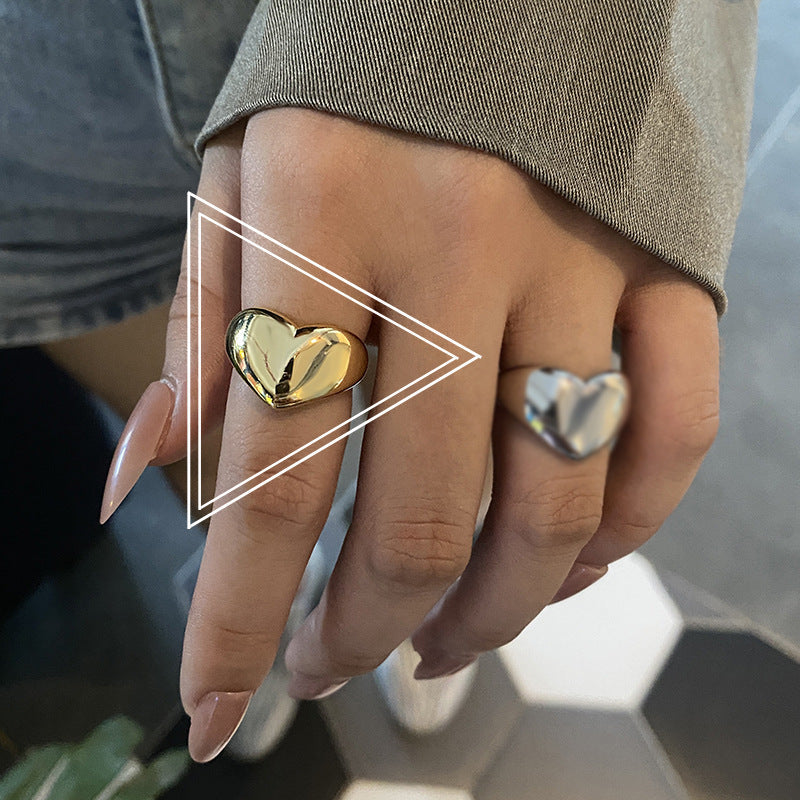 Dames Hart Ring Minimalistisch met Lelie