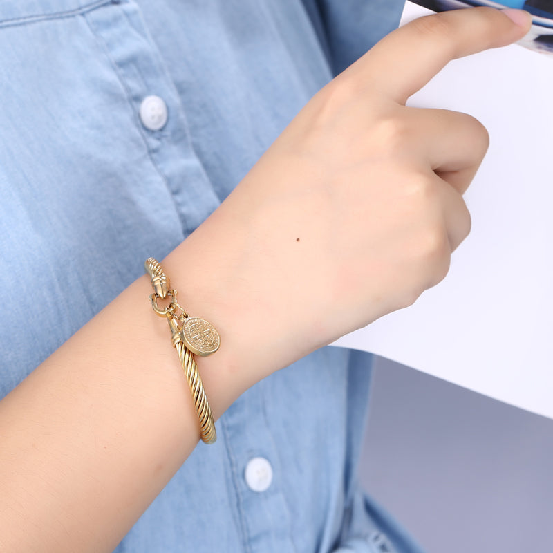 Katholieke Bedelarmband Heilige Benedictus Zilverkleurig