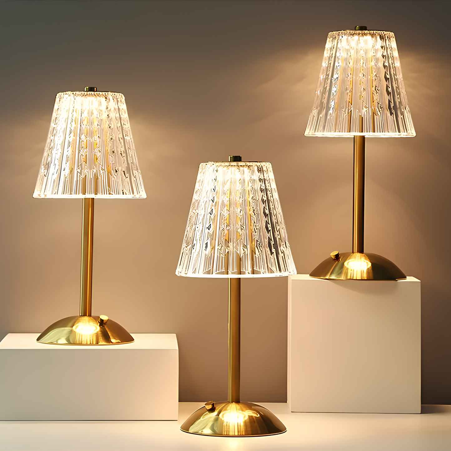 Luxe Tafellamp Goud met Kristallen details