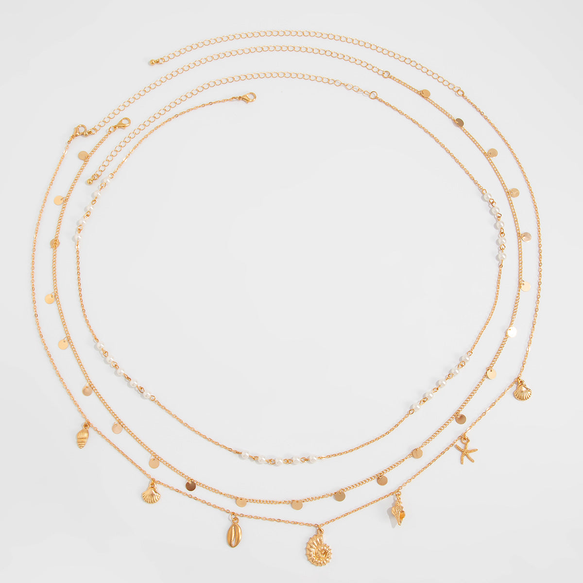 Ketting met Parels en Schelpen voor Dames Zilver