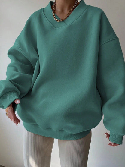 Dames V-Hals Trui Geel Minimalistisch Design
