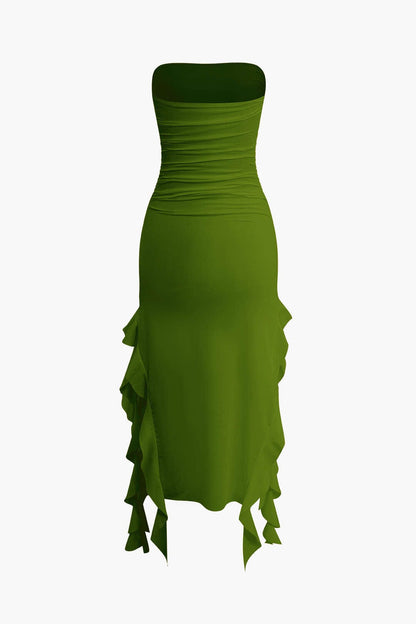 Maxikleed met Volant Vrouwelijk Elegante Jurk