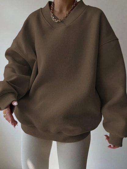 Dames V-Hals Trui Geel Minimalistisch Design