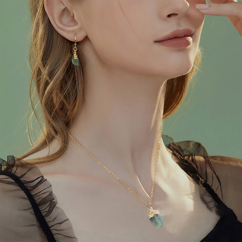 Kristallen Halsketting en Oorbellen Set Elegant Zilverkleurig