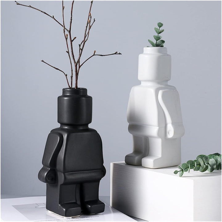 Keramische Robot Bloempot BrickBotanica Decoratief