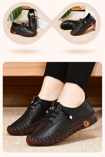 Dames Loafer Comfortabel Plat Leer