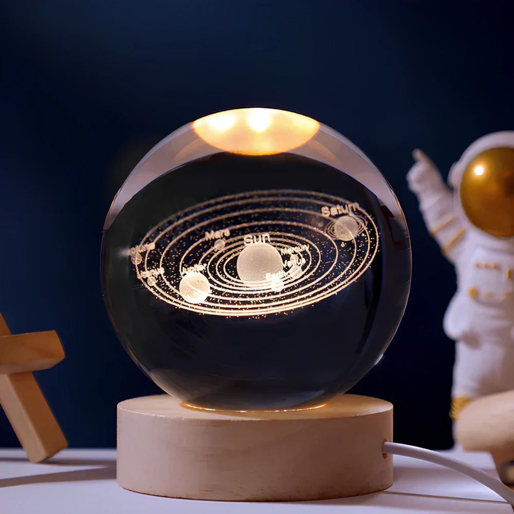 Kristallen Bol 3D Gegraveerd Celestia Decoratie